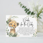 Cute Leopard Greenery Gold Safari Books voor Baby Informatiekaartje (Staand voorkant)