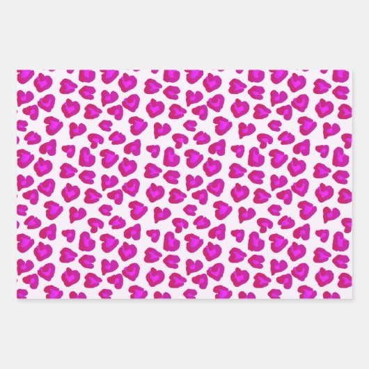 Cute Leopard Hearts Pattern Valentijnsdag Inpakpapier Vel (Voorkant 2)