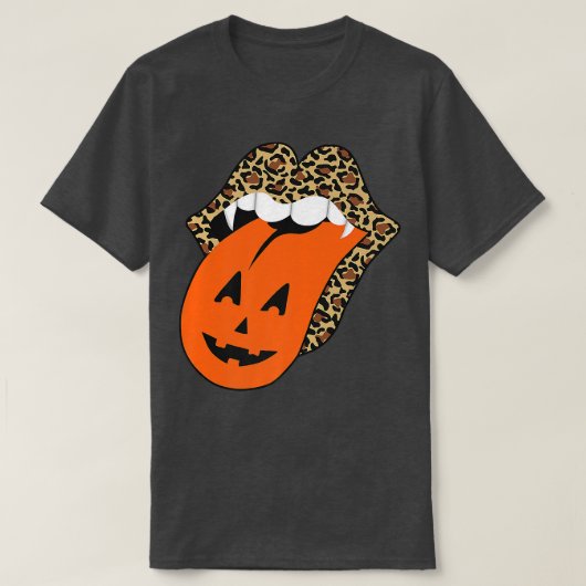 Cute Leopard Lips Halloween Lips Vampire Mouth Pum T-shirt (Design voorkant)