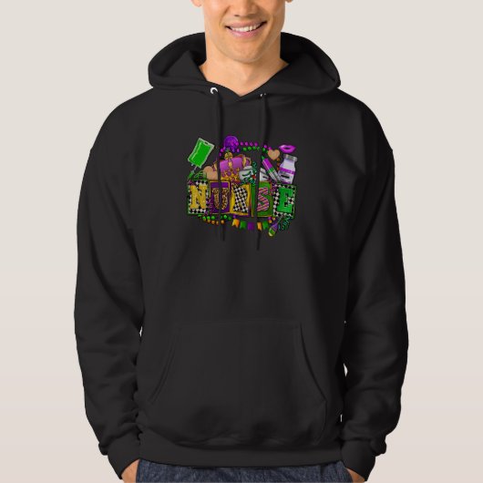 Cute Leopard Nurse Mardi Gras Festival Party Nursi Hoodie (Voorkant)