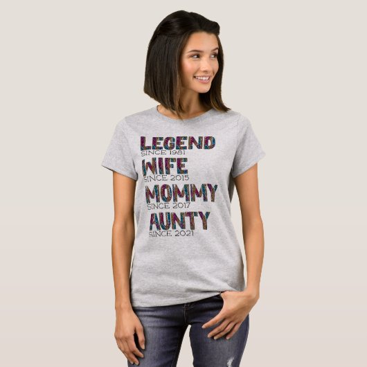 Cute Leopard Pattern Gift Mama Legend Wife T-shirt (Voorkant volledig)
