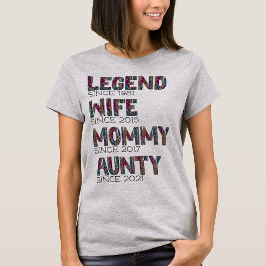 Cute Leopard Pattern Gift Mama Legend Wife T-shirt (Voorkant)