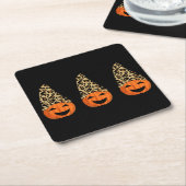 Cute Leopard Pet Pumpkins Kartonnen Onderzetters (Schuin)