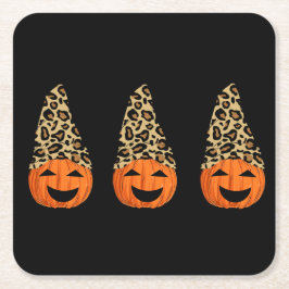 Cute Leopard Pet Pumpkins Kartonnen Onderzetters