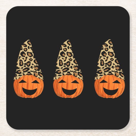 Cute Leopard Pet Pumpkins Kartonnen Onderzetters (Voorkant)