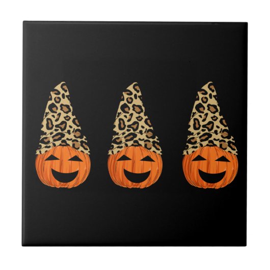 Cute Leopard Pet Pumpkins Tegeltje (Voorkant)