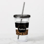 Cute Leopard Print Acryl Drinkbeker (Achterkant)