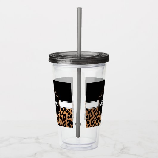 Cute Leopard Print Acryl Drinkbeker (Rechts)