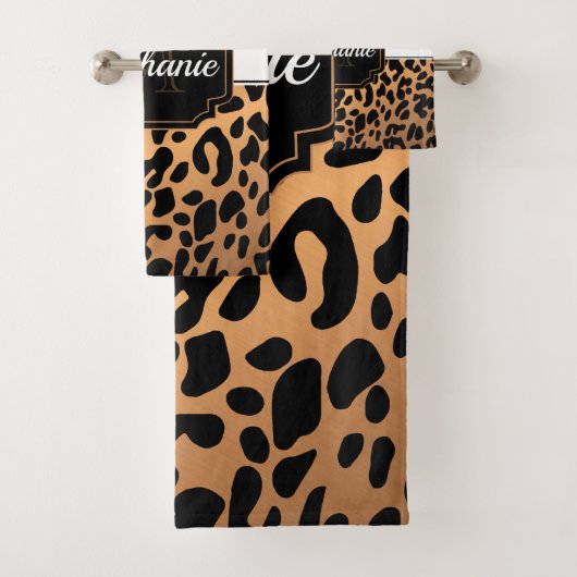 Cute Leopard Print Bad Handdoek (Insitu)