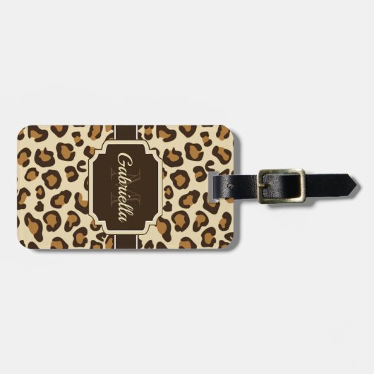 Cute Leopard Print Bagagelabel (Voorkant horizontaal)