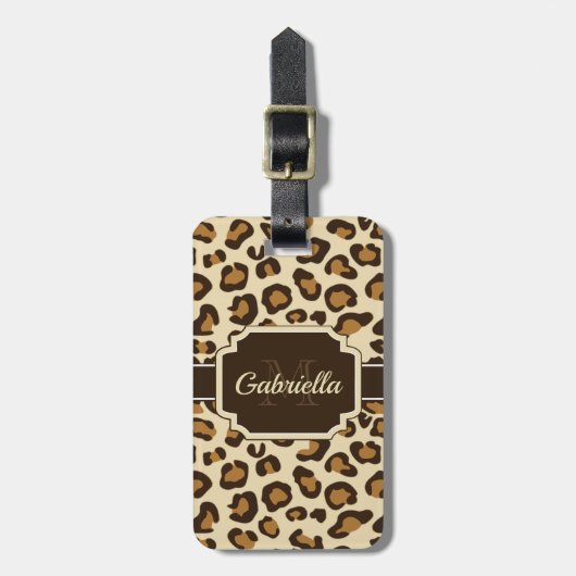 Cute Leopard Print Bagagelabel (Voorkant verticaal)
