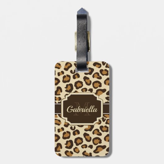 Cute Leopard Print Bagagelabel (Achterkant verticaal)