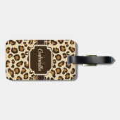 Cute Leopard Print Bagagelabel (Achterkant horizontaal)