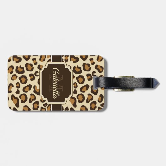 Cute Leopard Print Bagagelabel (Achterkant horizontaal)