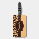Cute Leopard Print Bagagelabel (Voorkant verticaal)