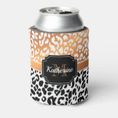 Cute Leopard Print Blikjeskoeler (Blikje Achterkant)