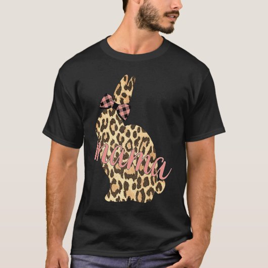 Cute Leopard Print Bunny Mama Pattern Easter Rabbi T-shirt (Voorkant)