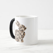 Cute Leopard Print Bunny met aangepast monogram Magische Mok (Voorkant links)