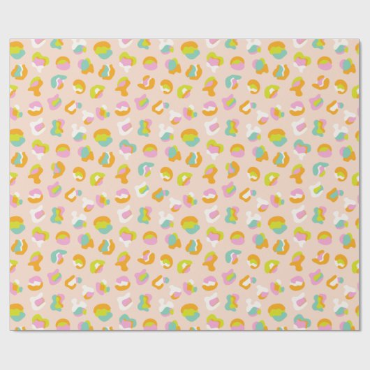 Cute Leopard Print Cheetah Spots Pattern Pink Cadeaupapier (Vlak)
