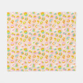 Cute Leopard Print Cheetah Spots Pattern Pink Fleece Deken (Voorkant (Horizontaal))