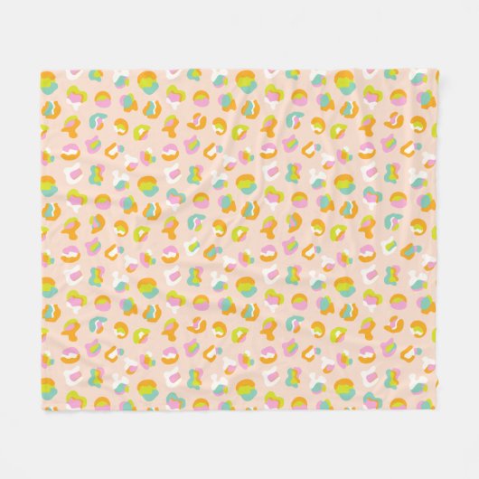 Cute Leopard Print Cheetah Spots Pattern Pink Fleece Deken (Voorkant (Horizontaal))