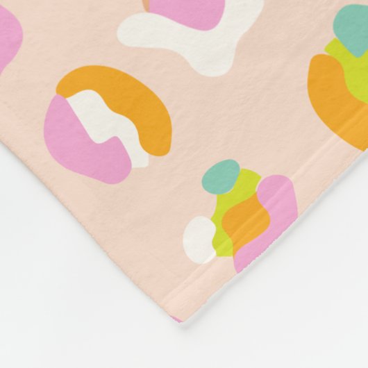 Cute Leopard Print Cheetah Spots Pattern Pink Fleece Deken (Hoek)