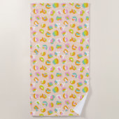 Cute Leopard Print Cheetah Spots Pattern Pink Strandlaken (Voorkant)