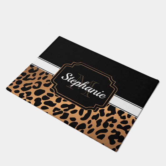 Cute Leopard Print Deurmat (Schuin)