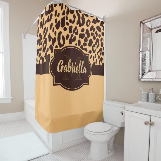 Cute Leopard Print Douchegordijn (In situ)