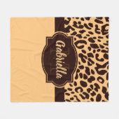 Cute Leopard Print Fleece Deken (Voorkant (Horizontaal))