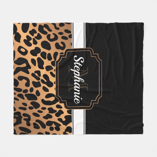 Cute Leopard Print Fleece Deken (Voorkant (Horizontaal))