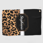 Cute Leopard Print Golfhanddoek (Horizontaal)