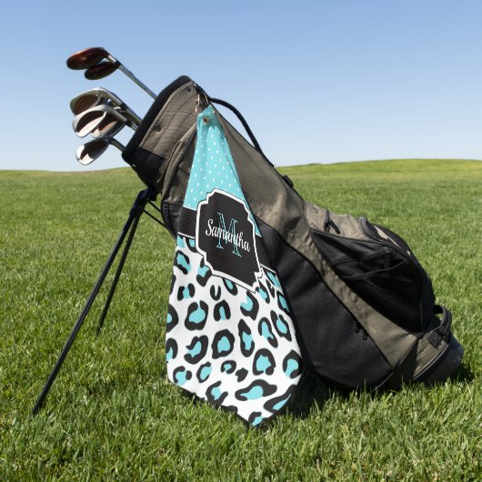Cute Leopard Print Golfhanddoek (Groen)