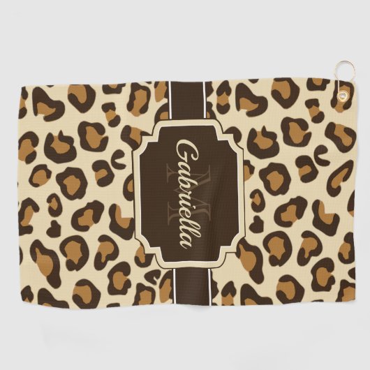 Cute Leopard Print Golfhanddoek (Horizontaal)