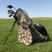 Cute Leopard Print Golfhanddoek (Groen)