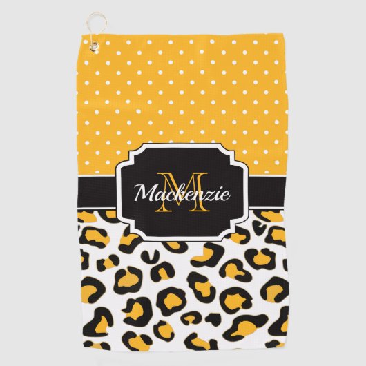 Cute Leopard Print Golfhanddoek (Voorkant)