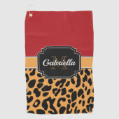 Cute Leopard Print Golfhanddoek (Voorkant)