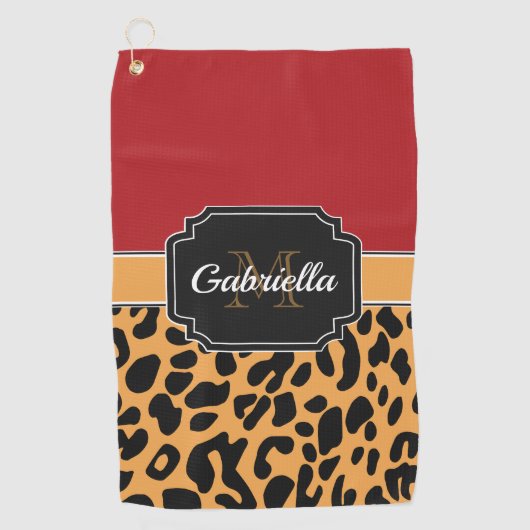 Cute Leopard Print Golfhanddoek (Voorkant)