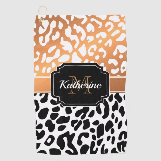 Cute Leopard Print Golfhanddoek (Voorkant)