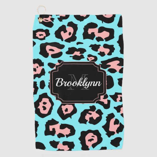 Cute Leopard Print Golfhanddoek (Voorkant)