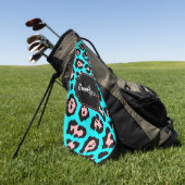 Cute Leopard Print Golfhanddoek (Groen)