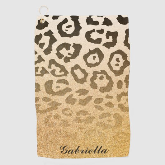 Cute Leopard Print Golfhanddoek (Voorkant)