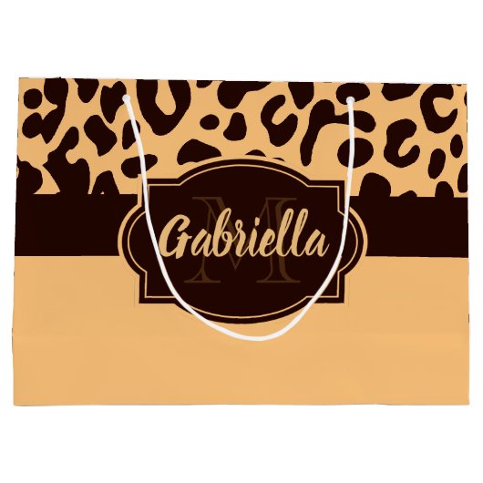 Cute Leopard Print Groot Cadeauzakje (Achterkant)