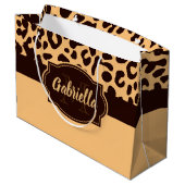 Cute Leopard Print Groot Cadeauzakje (Achterkant Gekanteld)