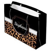 Cute Leopard Print Groot Cadeauzakje (Achterkant Gekanteld)