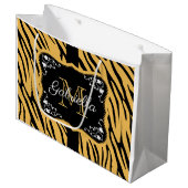 Cute Leopard Print Groot Cadeauzakje (Voorkant Gekanteld)