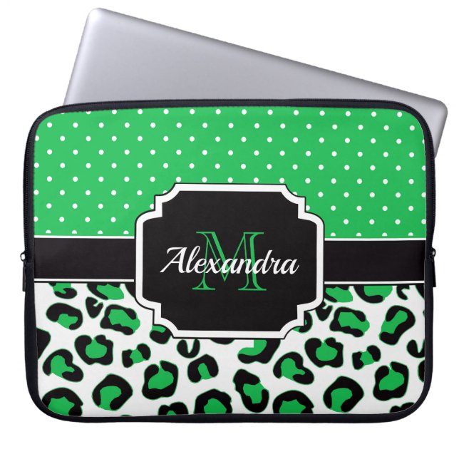 Cute Leopard Print Laptop Sleeve (Voorkant)