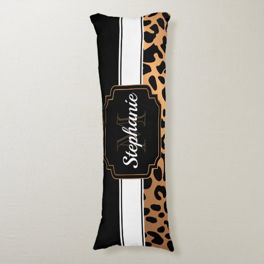 Cute Leopard Print Lichaamskussen (Voorkant Verticaal)