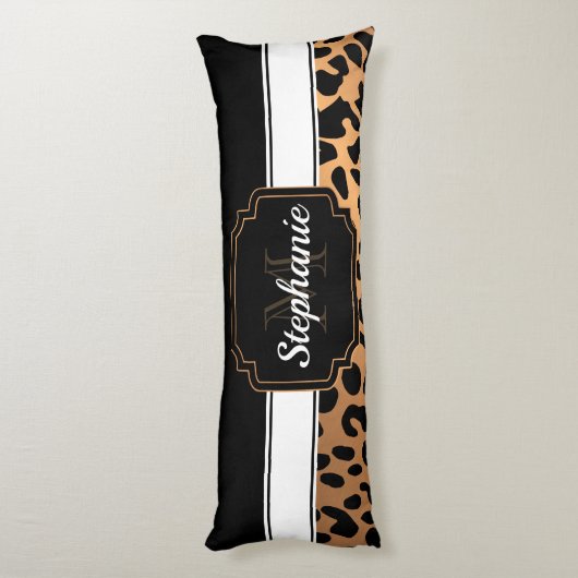 Cute Leopard Print Lichaamskussen (Achterkant (Verticaal))