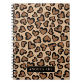 Cute Leopard Print met aangepaste naam Notitieboek (Voorkant)